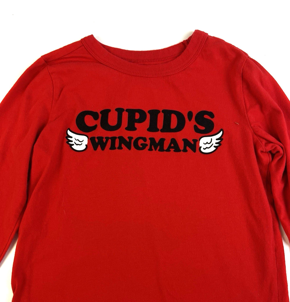Cupid's WIngmman Tee Shirt Osh Kosh G'Gosh 5T Red Cotton Long Sleeves Wedding